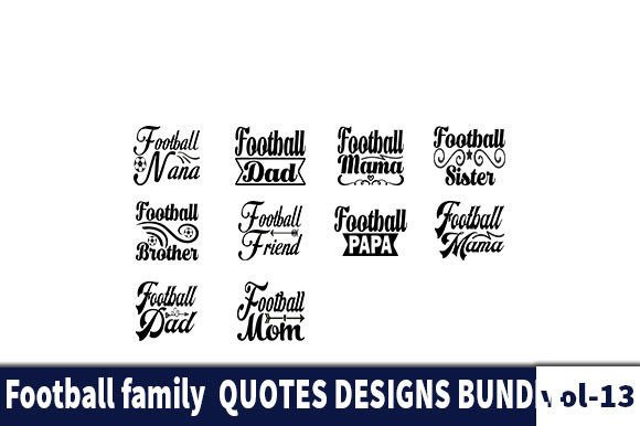 10 Football Family Designs Bundle for Crafts & Graphics