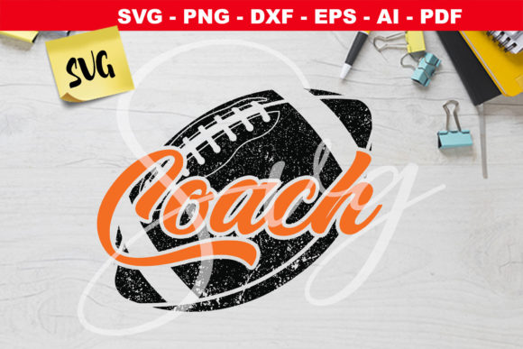 Coach Football Graphics for Local Business Crafts