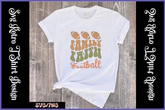 Family Faith Football Retro SVG: Graphics for Crafts