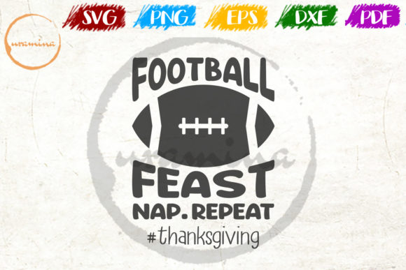 Football Feast Nap Repeat Graphics for Crafts