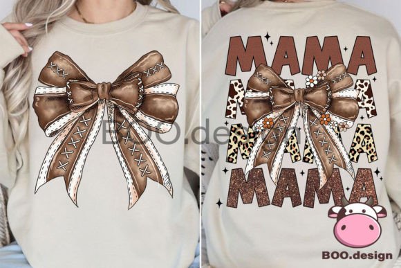 Football Mama Bow PNG: Fall Graphics for Crafts