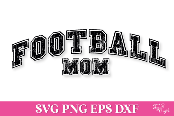 Football Mom Distressed Grunge SVG: Graphics for Crafts