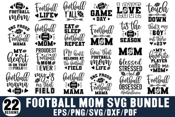 Football Mom SVG Bundle: Graphics for Crafts