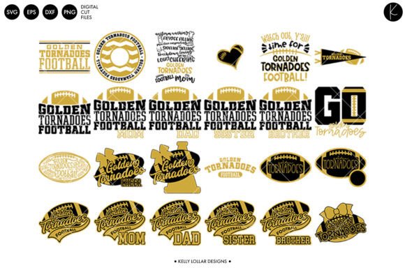 Golden Tornadoes Football Bundle: Graphics for Crafts