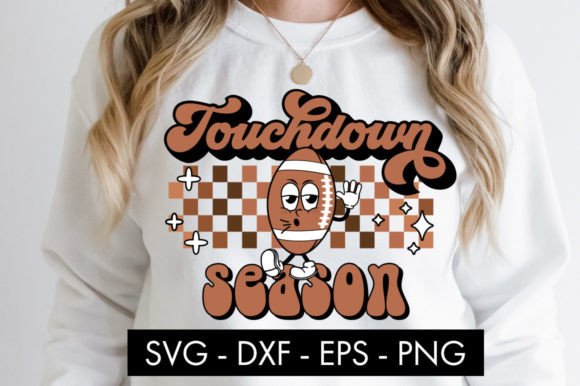 Retro Football Touchdown Season SVG for Crafts & Graphics